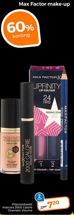  1 2 17 20 24 60 720 factor make up face finity all day flawless airbrush finish to wear primer concealer foundation soft honey maxfactor calorie dramatic volume lipfinity lip colour rising star limited edition step top coat kohl pencil mascara 