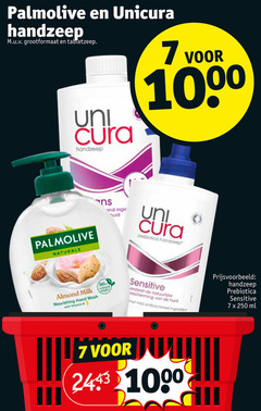  7 96 250 1000 2443 palmolive unicura handzeep grootformaat tabletzeep uni cura naturals end prebiotica almond milk nourishing hand wash with vitamin sensitive versterkt natuurlijke bescherming huid mild ingredient ml 