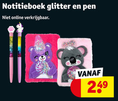  notitieboek glitter pen online 