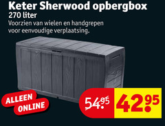  keter sherwood opbergbox liter wielen handgrepen online 