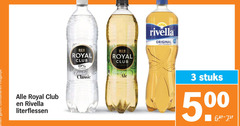  3 500 royal club rivella literflessen suiker tonic classic ginger original sprankeling stuks 