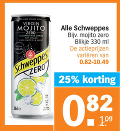  schweppes frisdrank 25 330 der suiker virgin mojito zero alcoholvrije drank limoen munt dezelfde blikje ml varieeren 