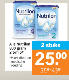  1 2 5 nutrilon ondersteunt dreumesmelk m.u.v dieet medische voeding opvolgmelk maanden stuks 00 250 