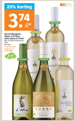  witte wijn 8 18 25 biologisch adobe wijnen liter chardonnay chili fles varieeren bio fris droog wine pinot organic biologische sauvignon blanc reserva chile emiliana stephanie albert 