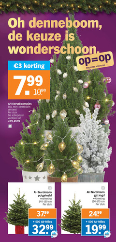  kerstboom 3 500 denneboom wonderschoon beperkte kerstboompjes mini versierd stuk varieeren nordmann potgeteeld 140-160 cm air miles gezaagd 