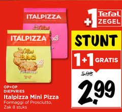  1 8 italpizza le mint brand by mini bag formaggi diepvries pizza prosciutto zak stuks tefal zegel 2 99 