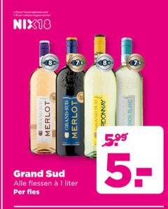  grand sud witte wijn rode 1 5 18 25 jaar legitimatie alcohol nix18 and merlot flessen liter fles chardonnay 5.99 blanc 