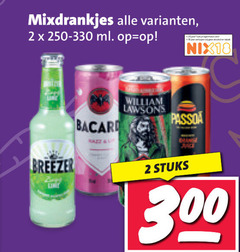  bacardi passoa william lawsons mixdrank 2 15 300 mixdrankjes ml jaar schalen tabak nix18 line breezer at stuks 