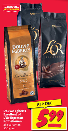  douwe egberts l or koffiebonen 100 500 espresso excellent arabica gold forza teen zak 