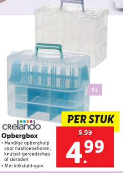  5 crelando opbergbox opberghulp knutsel gereedschap sieraden kliksluitingen l stuk 5.99 