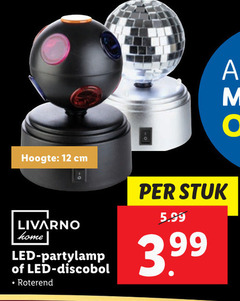  12 hoogte cm livarno home led partylamp discobol roterend stuk 5.99 3.99 