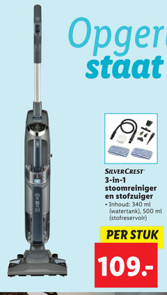  1 3 500 silvercrest stoomreiniger stofzuiger inhoud ml watertank stofreservoir stuk 