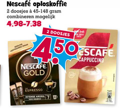  nescafe oploskoffie 2 450 doosjes combineren vertrouwde gold cappuccino espresso intense aroma 