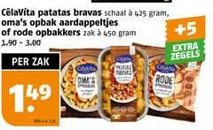  450 patatas schaal opbak aardappeltjes rode zak 5 zegels celavita kilo v.a. 