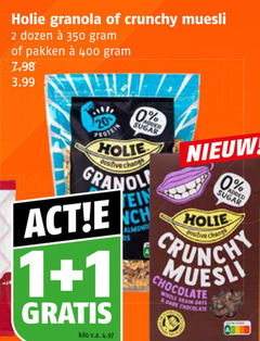  1 2 350 400 granola crunchy muesli dozen pakken 3.99 protein added sugar positive change granol kilo v.a. chocolate whole grain da dark 