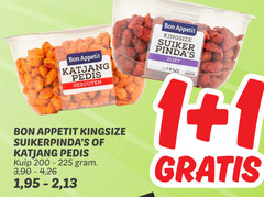  1 bon appetit katjang pedis gezouten kingsize kuip 200-225 3 90 4 26 2 13 suiker zoet 