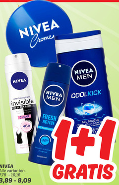  1 nivea creme men anti transpirant invisible for black white strepen clear ge 7 16 18 3 8 fresh active aluminium coolkick gel douche visage menthol sensation fris gevoel deodorant 