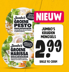  90 italiaanse gerechten groene pesto smaakmaker basilicum grana padano pijnboompitten groenten couscous harissa pompoen chilipeper komijn nutri score kruiden mengsels bakje 