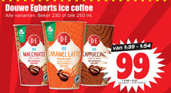  douwe egberts ijskoffie 40 99 250 ice coffee beker blik ml less macchiato caramel latte cappuccino creamy basisprijs heffing 