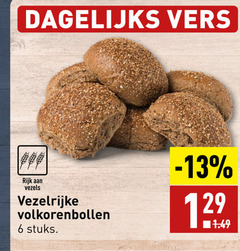  6 dagelijks vers rijk vezels vezelrijke volkorenbollen stuks 