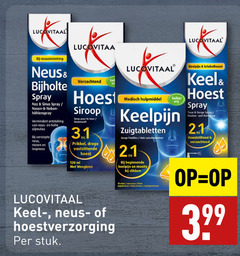  120 lucovitaal neus bijholte spray nez sinus ontsteking slijmvlies verstopte niezen loopneus verzachtend medisch hulpmiddel suiker vrij hoest siroop keelpijn sirop pour la prikkel droge vastzittende ml weegbree zuigtabletten pastilles hals 2.1 slikken kriebelhoest keel hoeststillend stuk stick 