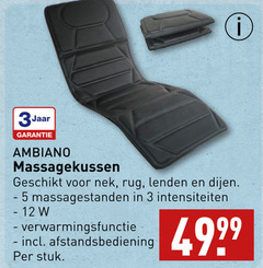  3 5 12 3jaar massagekussen nek rug landen intensiteiten verwarmingsfunctie afstandsbediening stuk 