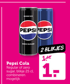  pepsi cola 1 2 25 taste zero sugar regular blikje combineren blikjes 