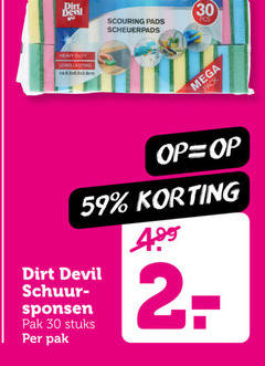  schuursponsjes 30 devil duty lasting pads mega pack schuur sponsen pak stuks 