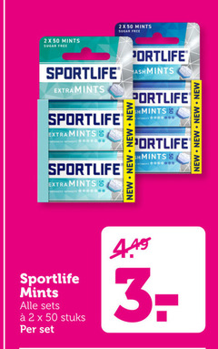  sportlife kauwgom 2 3 50 mints sugar free new intensity stuks 