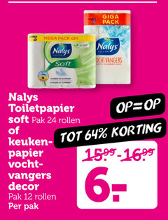  12 24 64 giga pack mega nalys soft vleesvervangers hygiene comfort toiletpapier pak rollen keuken papier vocht decor 