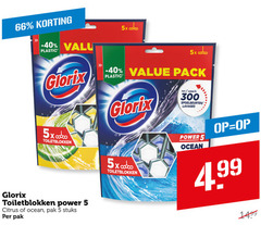  5 300 plastic glorix 5x toiletblokken pack code spoelbeurten lavages power ocean citrus pak stuks 