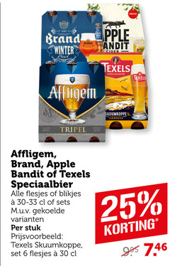  brand apple bandit affligem speciaalbieren appelcider 6 25 30 winter bock cider texels speciaalbier skuumkoppe tarwebier tripel blikjes stuk 