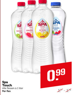  spa en fruit fruitdrank 1 bruisen watermeloen kiwi kca grapefruit touch lemon bruisend citron citroen raspberry apple himbeere apfel appel flessen liter fles 