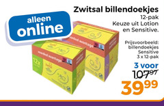  3 12 online zwitsal billendoekjes pak lotion sensitive 