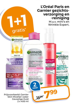  1 2 10 400 garnier paris gezichts verzorging reiniging wrinkle expert vitamin daily skinactive werking filler revitalift anti aging eau av skin water gevoelige huid ml 