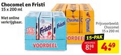  fristi chocomel drinkyoghurt chocolademelk 15 200 ml online voordeel pak 