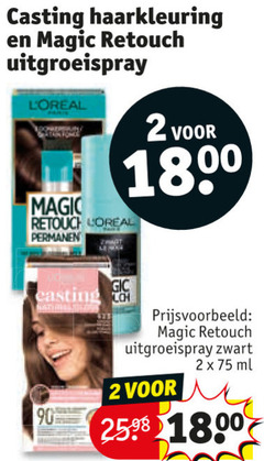  2 90 1800 casting haarkleuring retouch uitgroeispray loreal permanent zwart to ml 