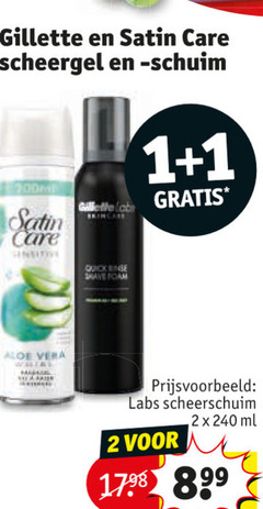  1 2 240 gillette satin care scheergel shave foam aloe vera labs scheerschuim ml 