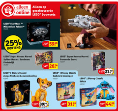  25 online lego bouwsets star millennium falcon super heroes marvel spider man sandman disney classic jonge simba leeuwenkoning king dansende bloempot stitch 