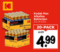  kodak batterijen 10 20 aaa pack aa alkaline 