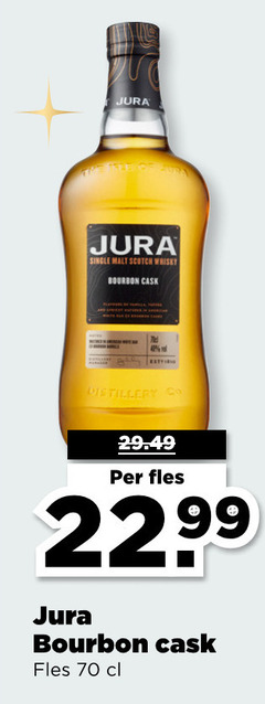  jura single malt scotch whisky bourbon cask distillery co fles 