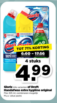  4 100 dikste bleek glorix neutraliseert geurtjes les odeurs 2x clean fresh langer longtemps ocean lasting hygienisch reiniging dikke eucalyptus stuks dreft handafwas original fles ml combineren 