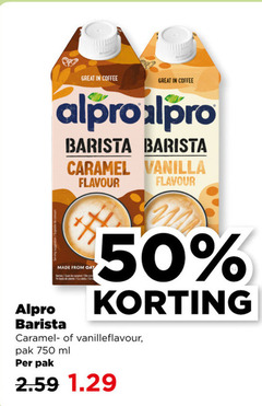  alpro soja melk 50 750 coffee barista caramel vanilla flavour from basta planten pak ml 