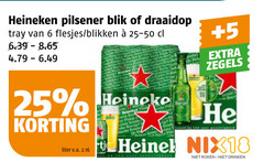  heineken blikjes bier 6 25 pilsener blik draaidop tray blikken liter v.a. 5 zegels nix18 roken drinken 