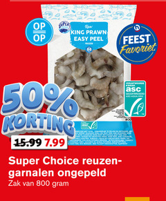  50 super choice king prawn easy frozen feest favoriet weight gewicht poids kweek gecertificeerd asc-aqua.org kop schil pellen shrimp headless shell and with garnalen schalen asser crevettes cruesli sans avec table mineolas agua portable dl acqua med reuzen ongepeld zak 