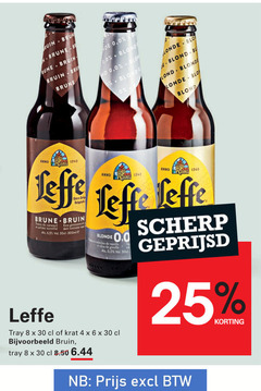  leffe speciaalbieren krat bier 2 4 6 8 25 30 ruin brune b bruin blond blonde anno dieren belgisch notes caramel 5 geroosterd toetsen 0.0 vanille clou tray scherp geprijsd 