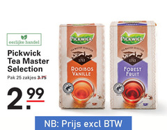  pickwick thee 25 eerlijke tea master selection pak zakjes rooibos vanille forest fruit 