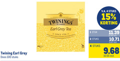  twinings thee 1 2 4 15 100 earl grey doos stuks light by appointment to majesty queen elizabeth tea coffee and company limited london since aromatic black blend scented with citrus bergamot flavour stuk v.a. 