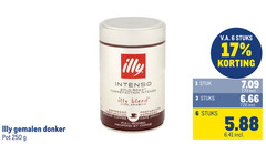  illy koffie 1 3 6 17 100 250 gemalen donker pot intenso intense bold roast blend arabica espresso preparation ground coffee mcafee moulu full profond stuk stuks v.a. 