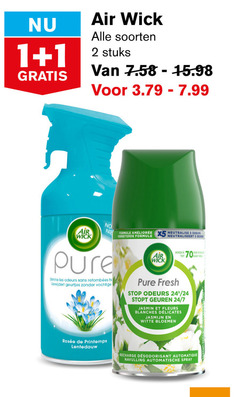  1 2 5 24 air wick soorten stuks formule neutralise odeurs neutraliseert geuren les sans verwijdert geurtjes vochtige jour dagen fresh stop stopt 7 jasmin fleurs jasmijn witte bloemen printemps lentedauw recharge automatique navulling automatische spray 